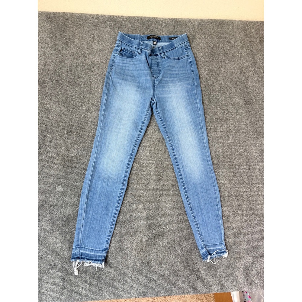 Judy Blue Skinny Fit Jeans Light Wash Raw Released Hem Pull On  Size 9/29
